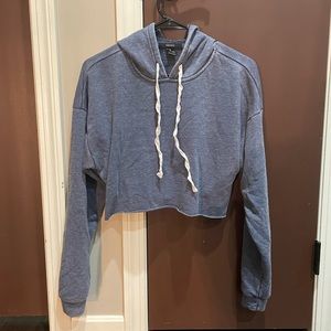 Blue/ Grey Crop Hoodie